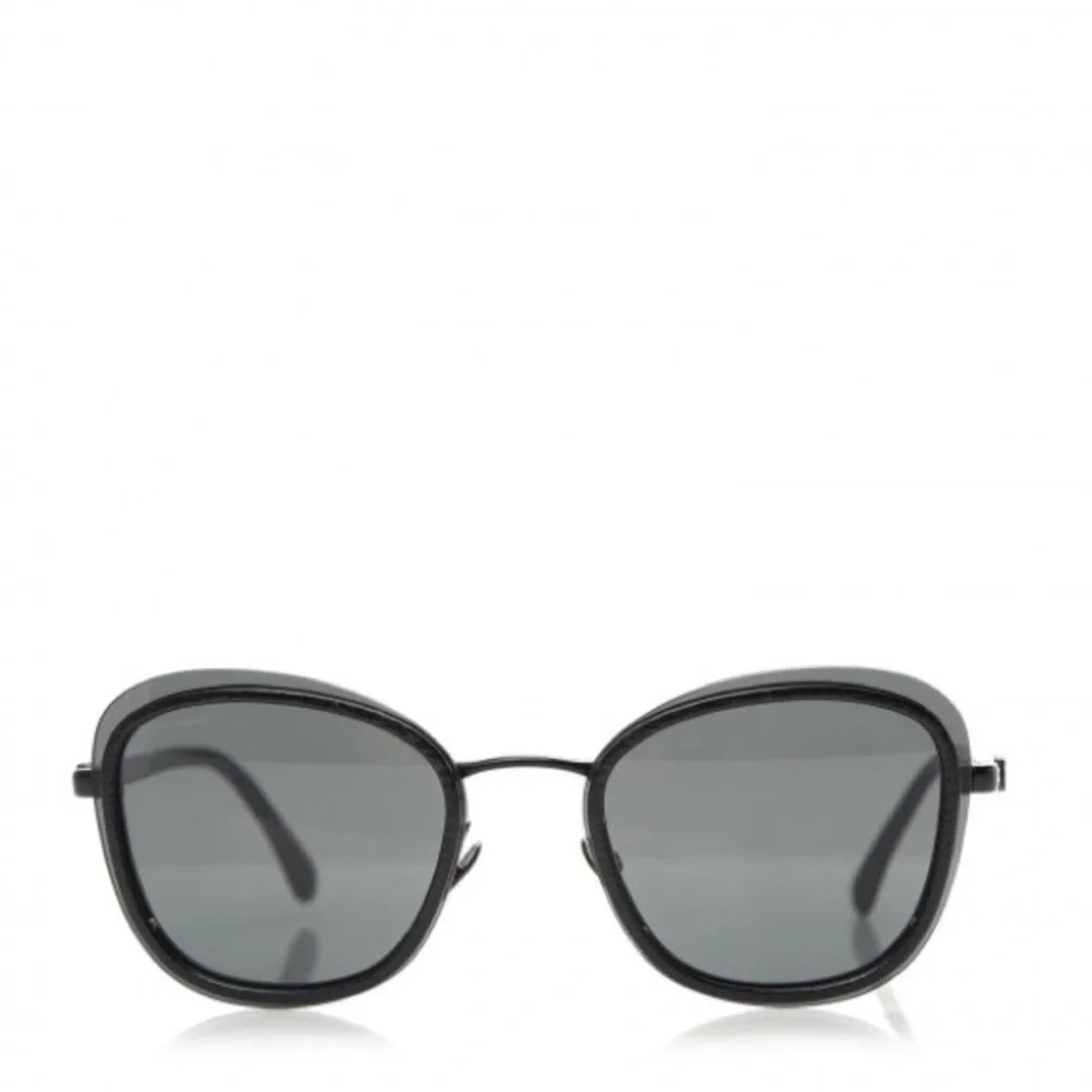 CHANEL Sunglasses Black Grey